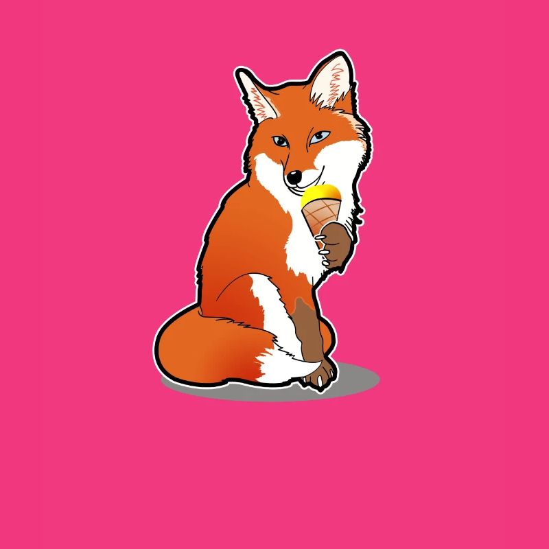 Fuchs mit Eis Comic Sommer Cartoon Geschenk