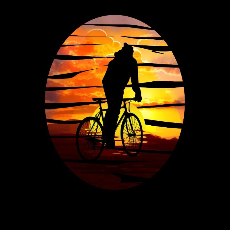 Bicyclist at sunset - gift idea