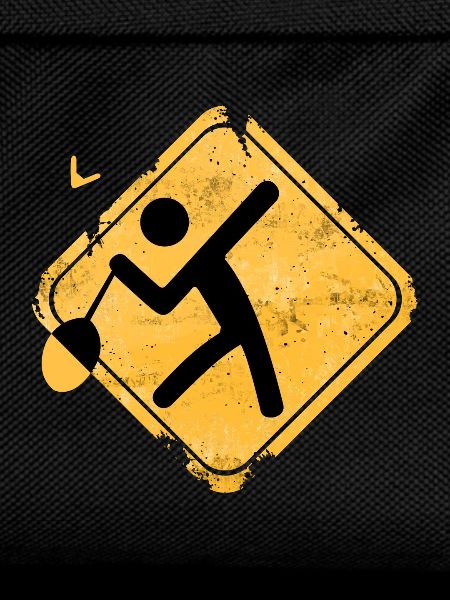 Grunge Badminton Crossing Warning Sign