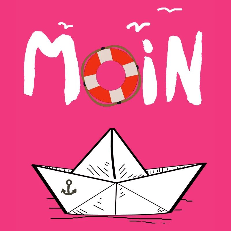 Moin Möwen Rettungsring Papierboot Schiff