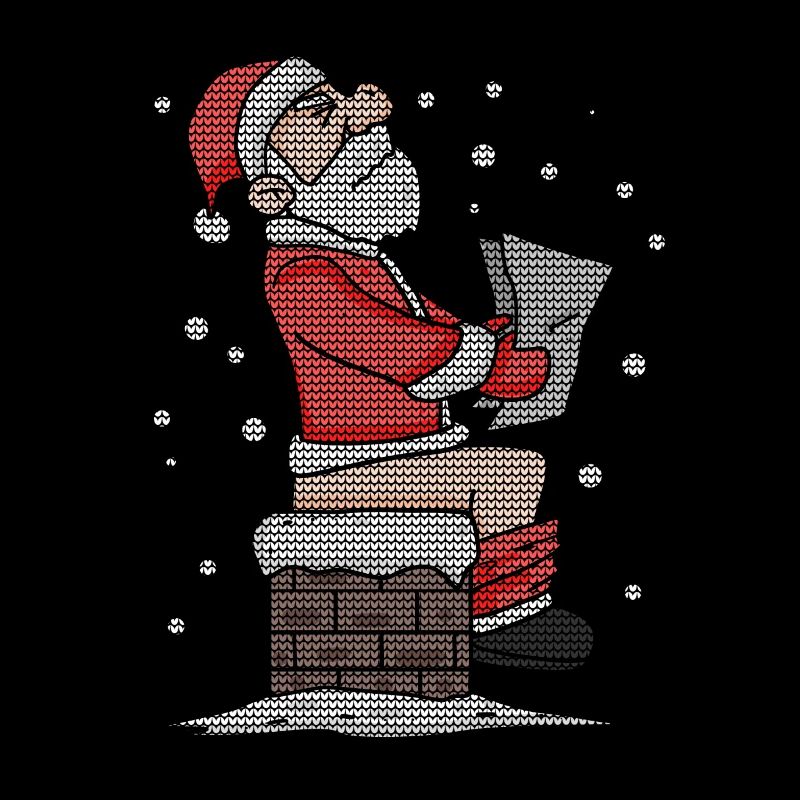 Santa Claus sitting on the fireplace funny