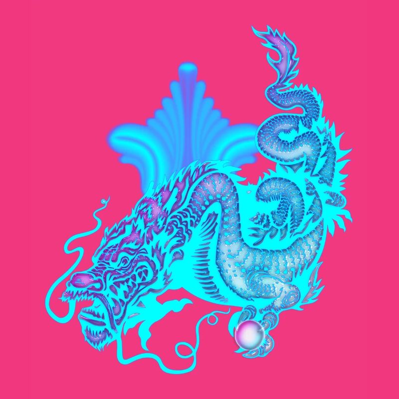 Hellblauer chinesischer Drache