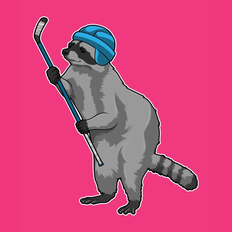 Waschbär Eishockey Eishockeyschläger