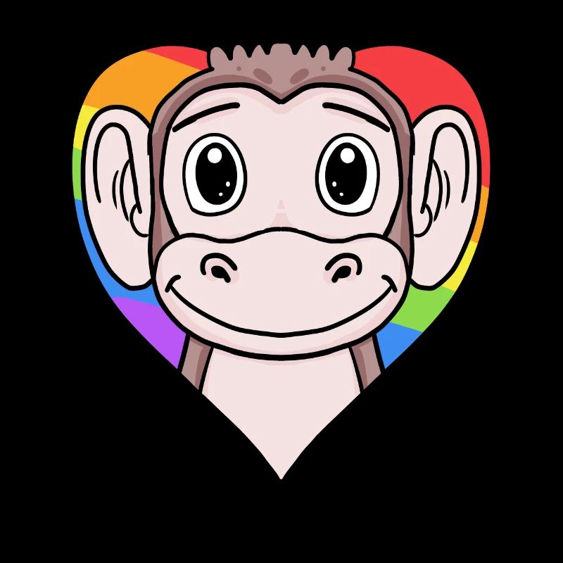 LGBT Animal Monkey Rainbow