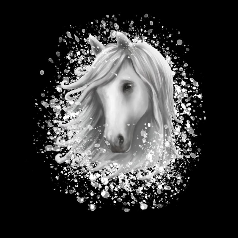Tête de cheval dans la neige