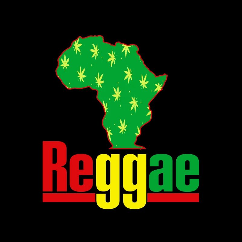 Afrika Reggae Karte mit Hanfblättern