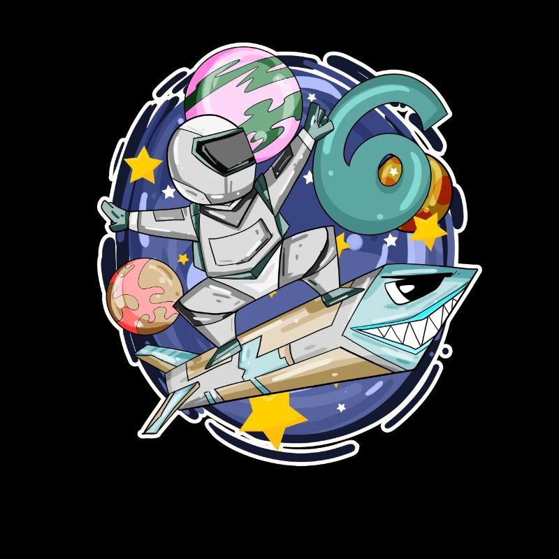 6 Years Young Astronaut Outer Space 6th Birthday