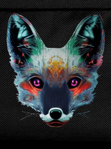 Neon Fox Head Art