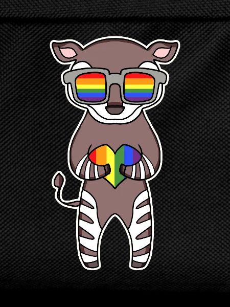 Regenbogen - Okapi mit Brille