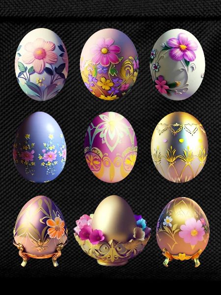 Bunte Ostereier Sticker Set