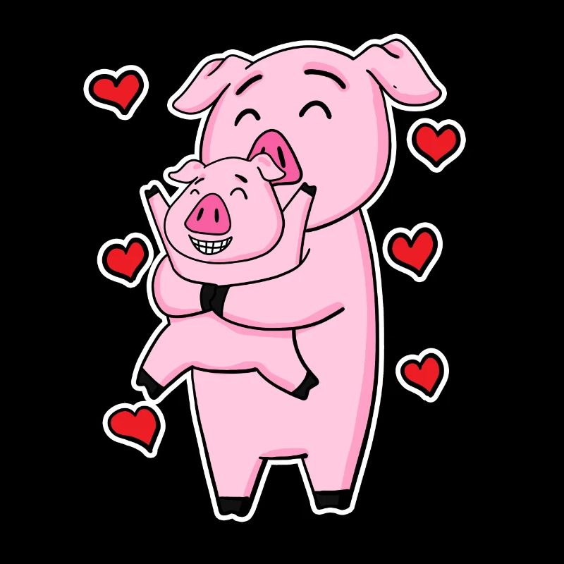 Famille de cochons - Cochon avec bébé