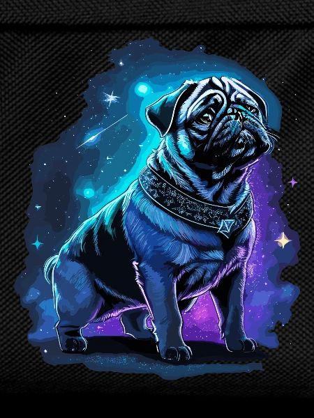 Neon Mops Hund Mitternachtszauber