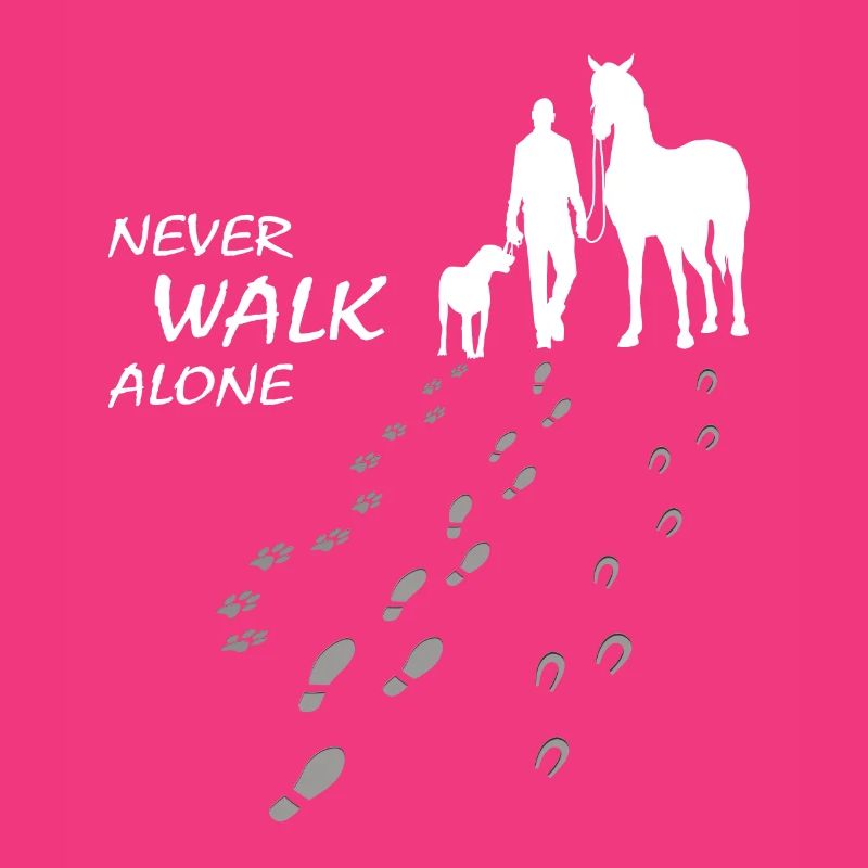 Never walk alone - Hund Pferd Reiter, Backprint