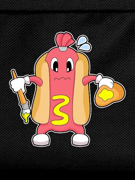 Hotdog Painter Brush Painting