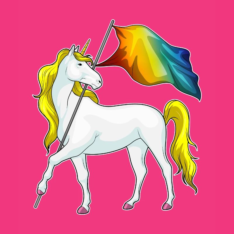 Drapeau arc-en-ciel de licorne