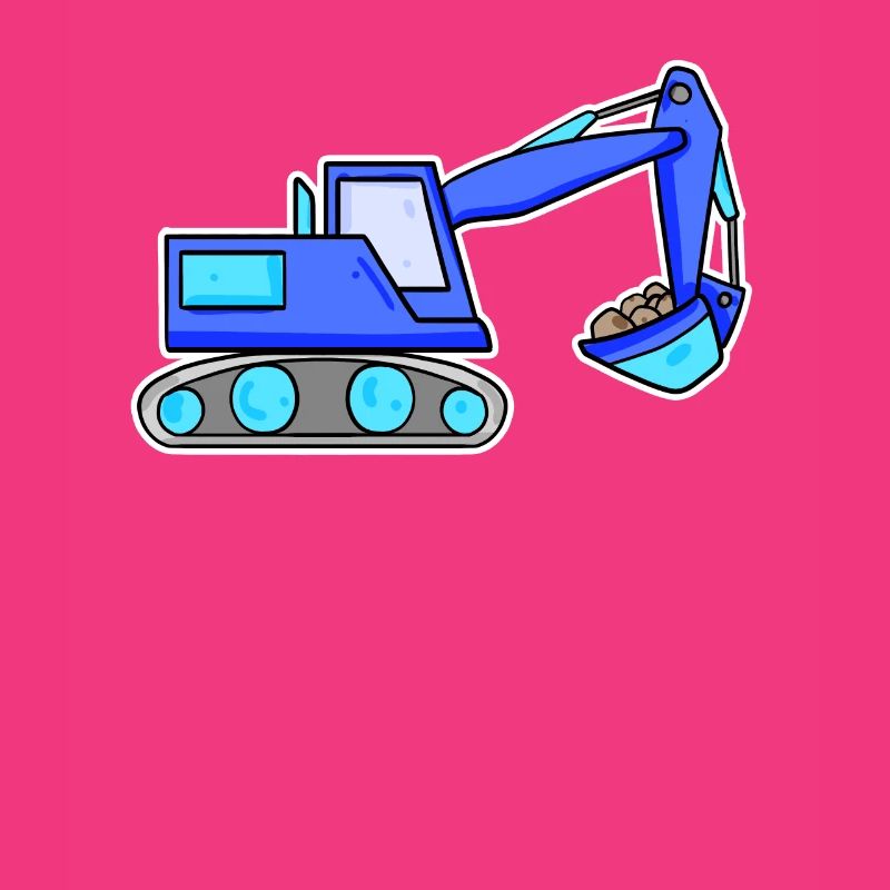 Excavator Construction Site Excavator Driver Blue
