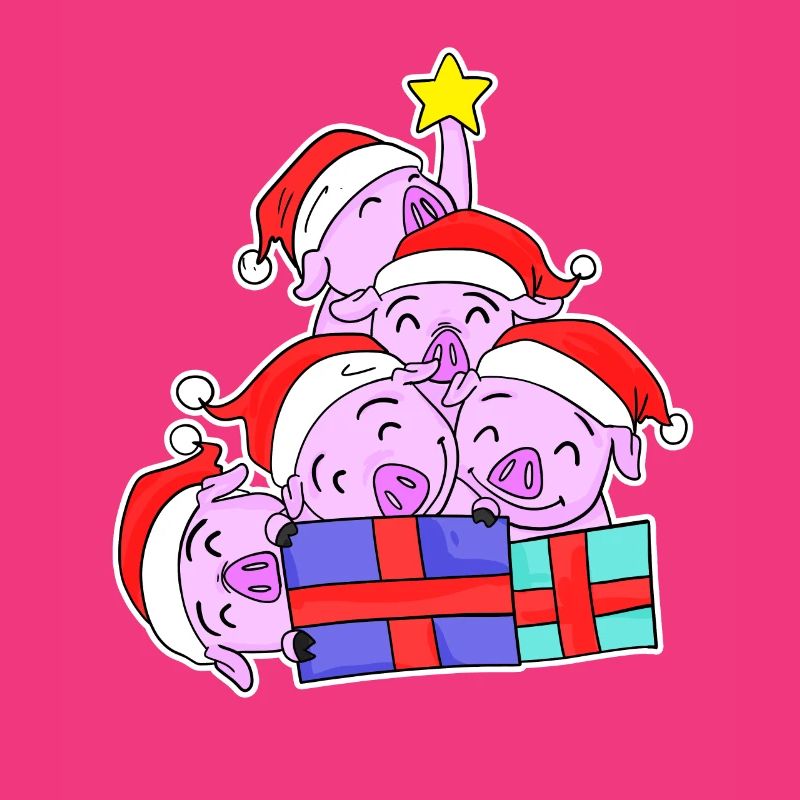 Cochon Cochons Arbre de Noël Noël