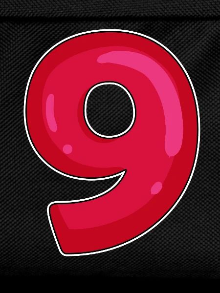 NINE - 9 - Digit red