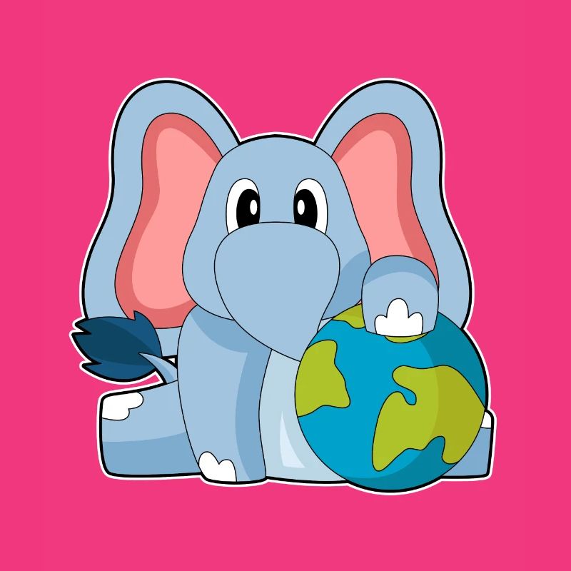 Globe terrestre éléphant