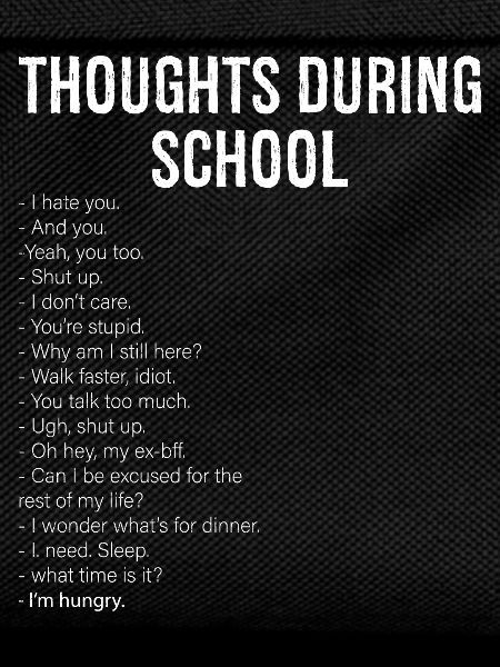 thoughts during school funny shirt