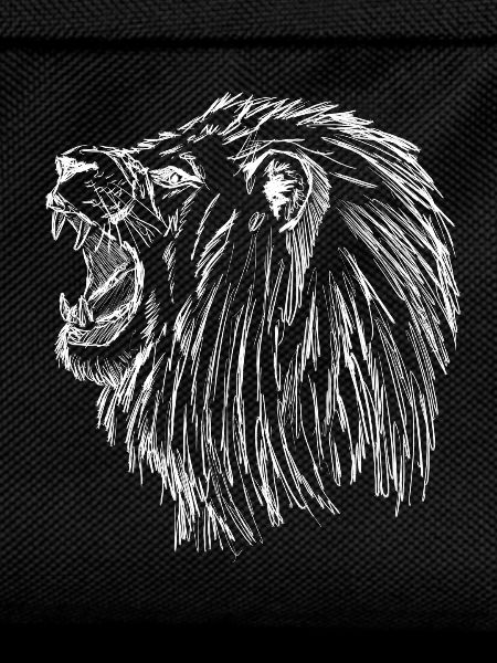 roaring lion - white