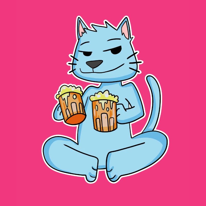Cat with beer