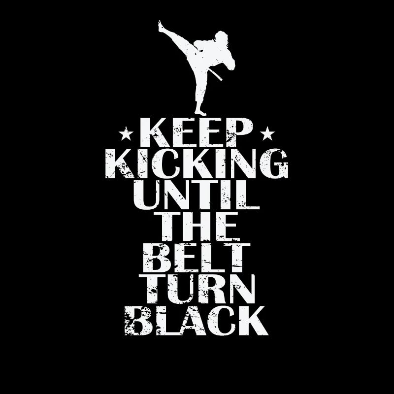 Continuez à donner des coups de pied jusqu’à ce que la ceinture devienne noire Taekwondo