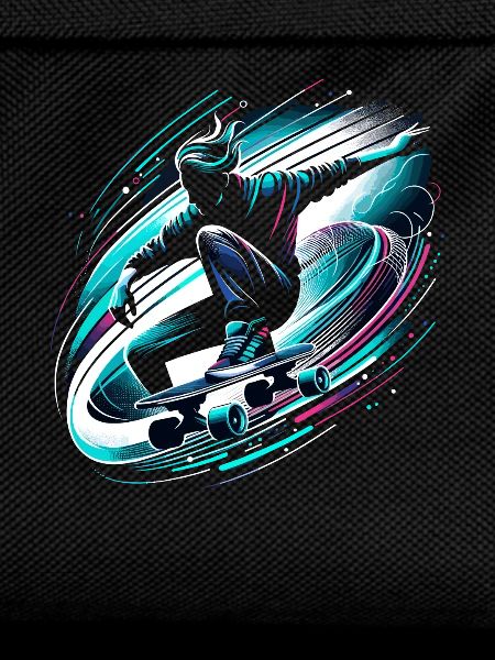 Longboarder auf Skateboard oder Longboard