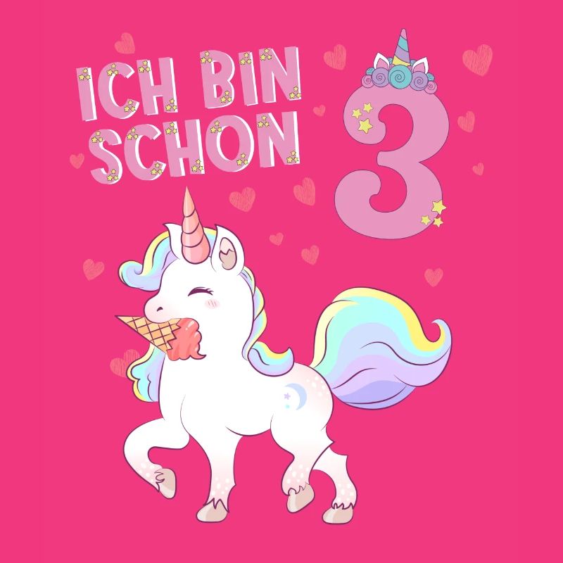 ich bin schon 3 - einhorn