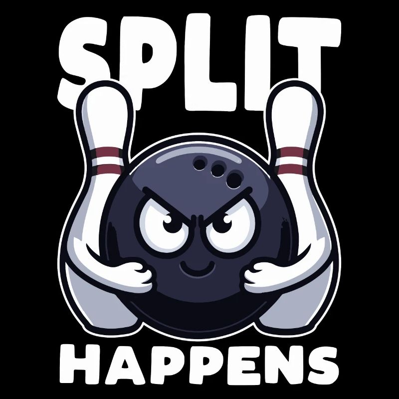 Split Happens Bowling Funny bowling ball two pins