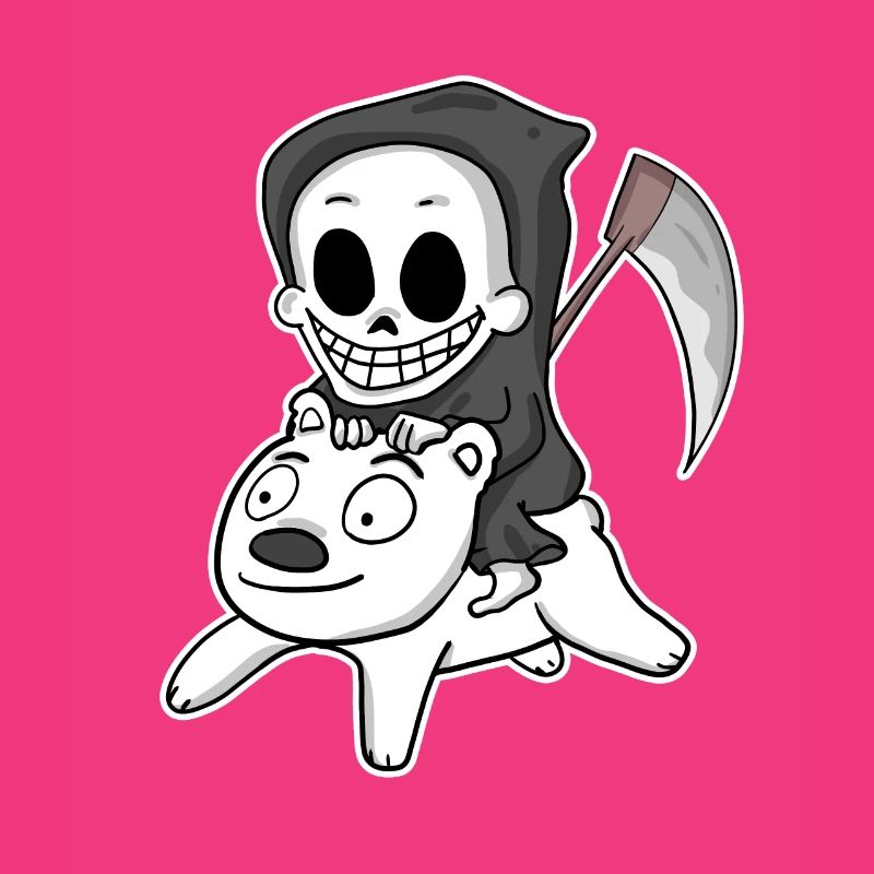 Grim Reaper Polar Bear Motif
