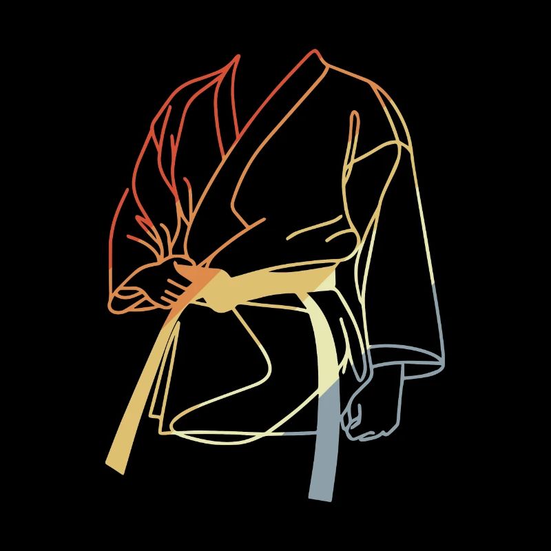Dessin Karateka Look Vintage