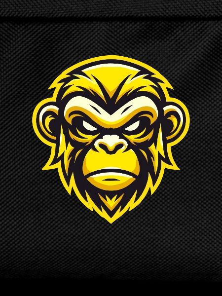 Yellow Fierce Monkey Face Design