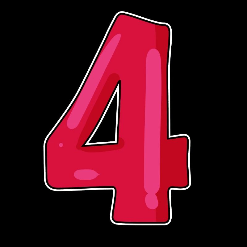 Zahl Nummer Vier 4