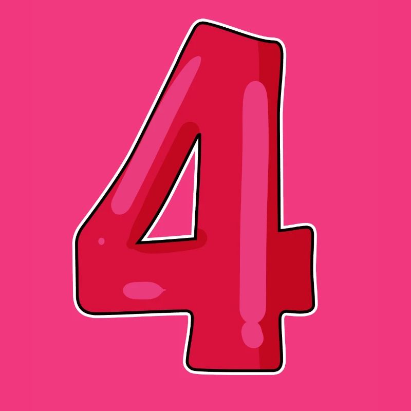 Zahl Nummer Vier 4
