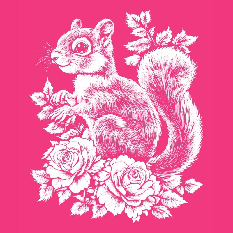 Hörnchen Rose Blumen Ästhetik Eichhörnchen