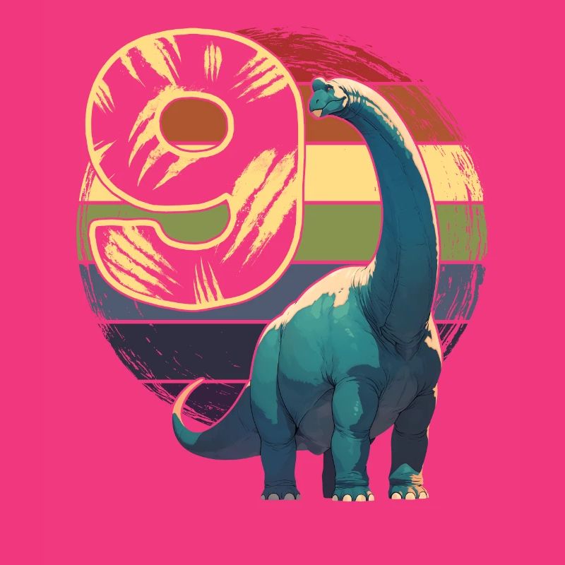 Brachiosaurus 9 Jahre 9. Geburtstag Geschenk