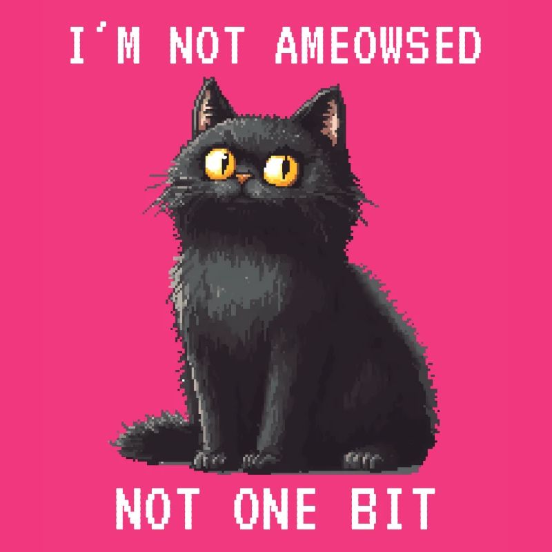 I'm Not Ameowsed Grim Cat Pixel Art Pixel