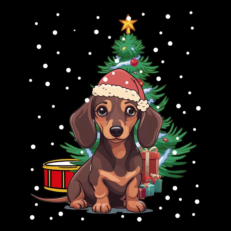 Teckel Noël Père Noël Père Noël Chien Chiens