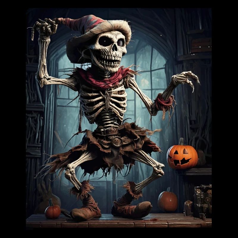 Troll-Vogelscheuche in einem Spukhaus, Halloween