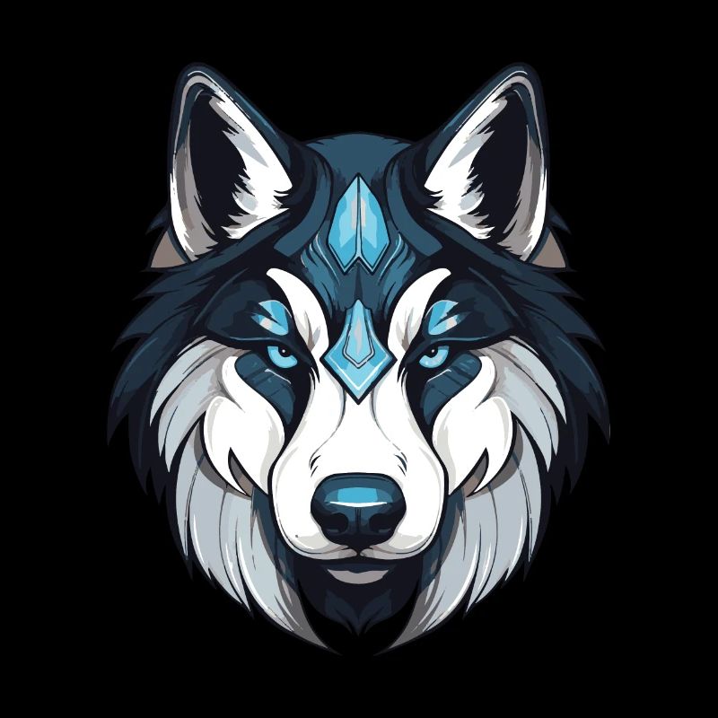 Portrait de chien husky