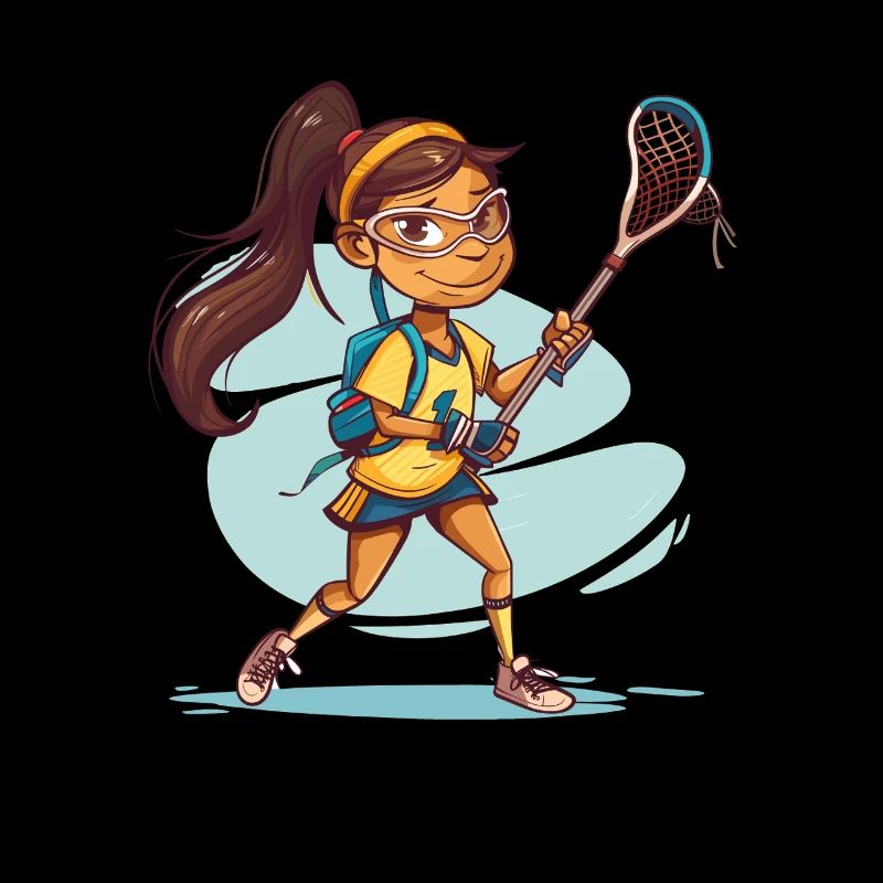 Cartoon Lacrosse Mädchen