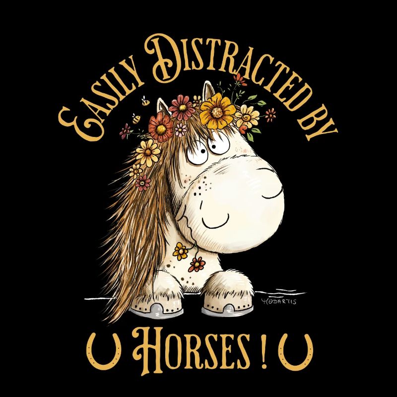 Easily Distracted By Horses Pferd Spruch