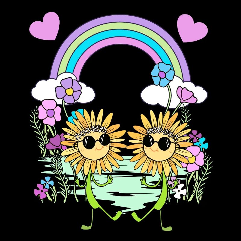 Regenbogen Hippie Sonnenblumen Kinder