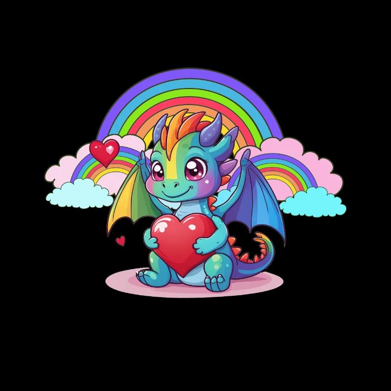 Drache Drachen Regenbogen Kinder Kind