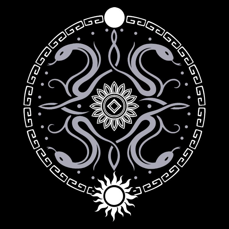 Roue serpentine avec soleil et lune