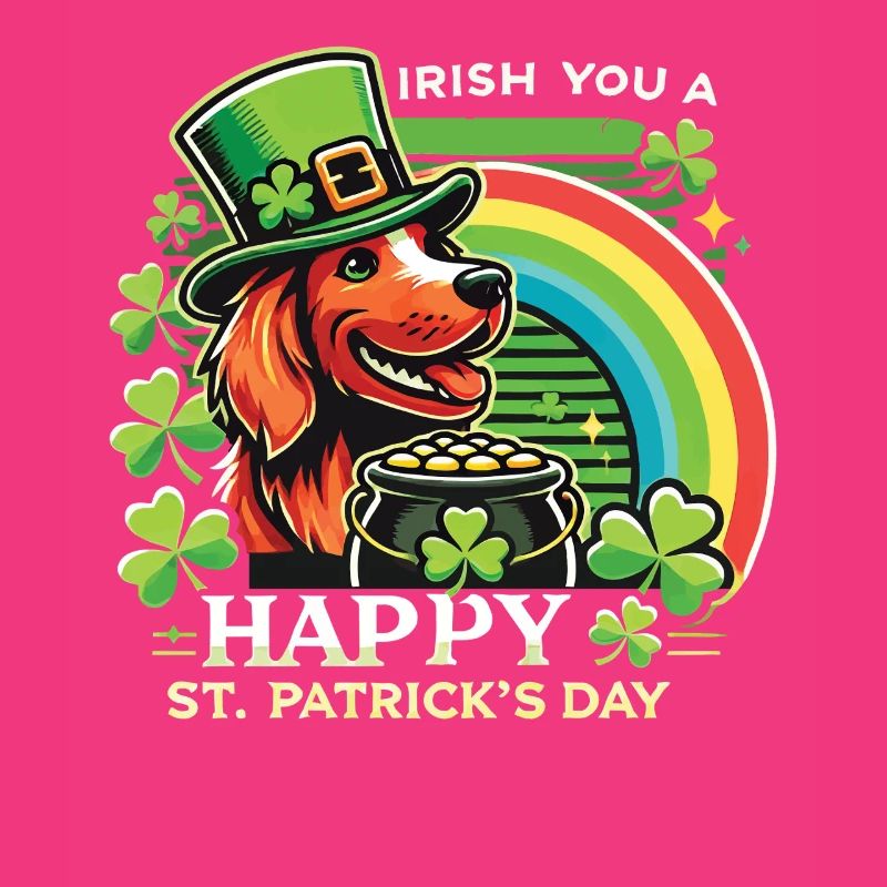 Joyeuse Saint-Patrick Chien Arc-en-ciel