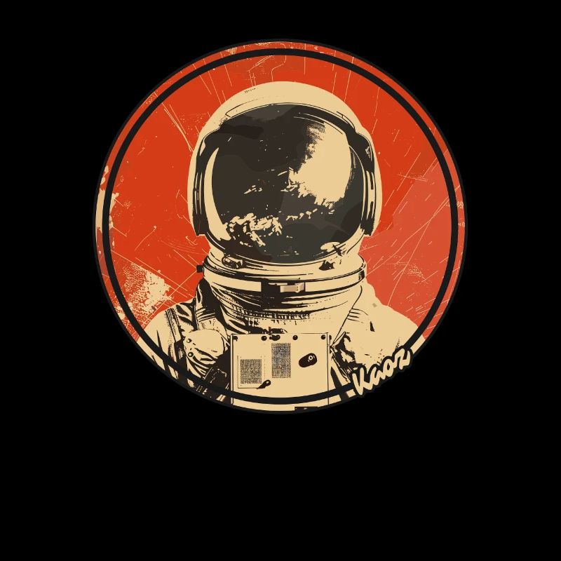 Conception spatiale rétro astronaute