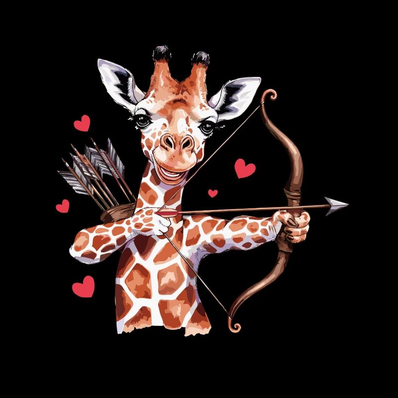 Liebenswerte Giraffe mit Pfeil und Bogen in