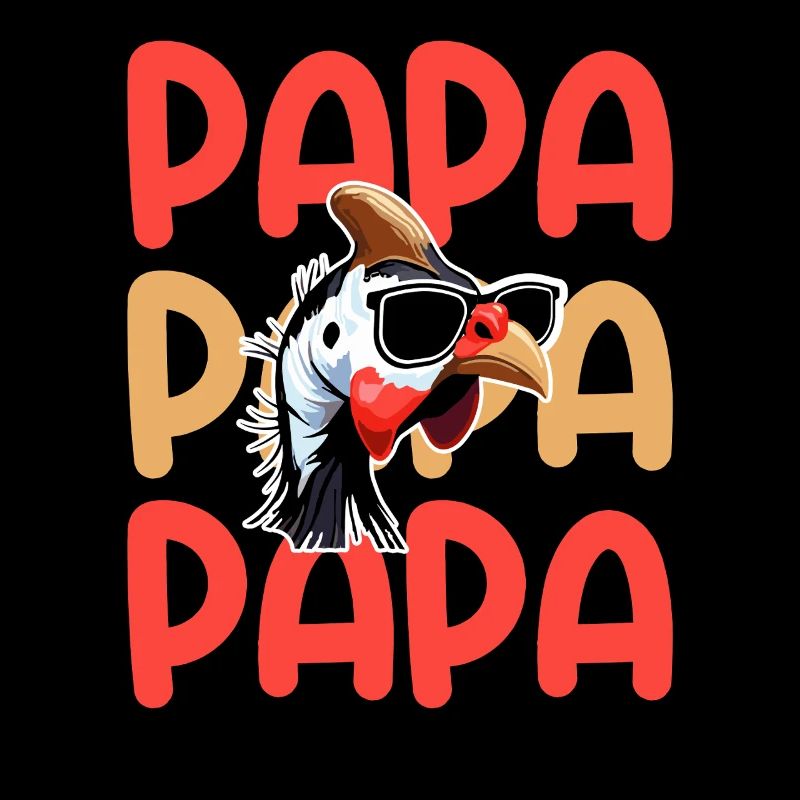 Hühner Papa Vater Hahn Perlhuhn